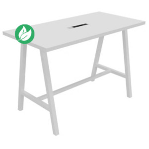 Table de réunion coworking Cohésion H.107 x L.160 x P.80 cm avec électrification - Plateau Blanc - Pieds Blanc Table de réunion coworking Cohésion H.107 x L.160 x P.80 cm avec électrification - Plateau Blanc - Pieds Blanc