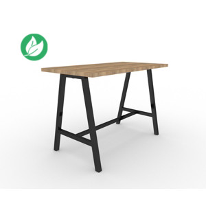 Table de réunion coworking Cohésion H.107 x L.160 x P.80 cm - Plateau Chêne Nebraska - Pieds Noir Table de réunion coworking Cohésion H.107 x L.160 x P.80 cm - Plateau Chêne Nebraska - Pieds Noir