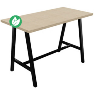 Table de réunion coworking Cohésion H.107 x L.160 x P.80 cm - Plateau Chêne - Pieds Noir Table de réunion coworking Cohésion H.107 x L.160 x P.80 cm - Plateau Chêne - Pieds Noir