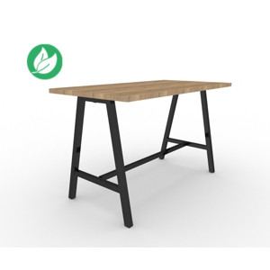 Table de réunion coworking Cohésion H.107 x L.180 x P.90 cm - Plateau Chêne Nebraska - Pieds Noir Table de réunion coworking Cohésion H.107 x L.180 x P.90 cm - Plateau Chêne Nebraska - Pieds Noir