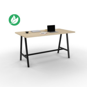 Table de réunion coworking Cohésion H.107 x L.200 x P.100 cm avec électrification - Plateau Chêne - Pieds Noir Table de réunion coworking Cohésion H.107 x L.200 x P.100 cm avec électrification - Plateau Chêne - Pieds Noir