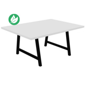 Table de réunion coworking Cohésion H.74 x L.160 x P.120 cm - Plateau Blanc - Pieds Noir Table de réunion coworking Cohésion H.74 x L.160 x P.120 cm - Plateau Blanc - Pieds Noir