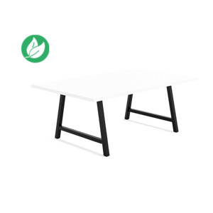 Table de réunion coworking Cohésion H.74 x L.200 x P.120 cm - Plateau Blanc - Pieds Noir Table de réunion coworking Cohésion H.74 x L.200 x P.120 cm - Plateau Blanc - Pieds Noir