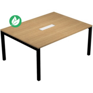Table de réunion Eminence - L.160 x P.120 cm - Trappe d’accès centrale - Plateau Chêne canadien - Pieds Noir Table de réunion Eminence - L.160 x P.120 cm - Trappe d’accès centrale - Plateau Chêne canadien - Pieds Noir