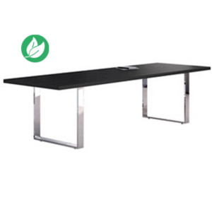 Table de réunion Flore - L.220 x P.100 cm - Plateau Frêne noir - Pieds cadres Table de réunion Flore - L.220 x P.100 cm - Plateau Frêne noir - Pieds cadres