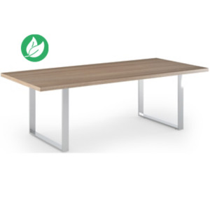 Table de réunion Flore - L.220 x P.100 cm - Plateau Noyer - Pieds cadres Table de réunion Flore - L.220 x P.100 cm - Plateau Noyer - Pieds cadres