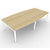 Table de réunion forme tonneau - gamme ARCHE - L.280 x P.140 x H.72 cm - plateau Chêne - pieds Blanc - 1