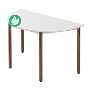 Table de réunion modulable 1/2 rond - L.120 x P.60 cm - Plateau Gris - Pieds Brun Table de réunion modulable 1/2 rond - L.120 x P.60 cm - Plateau Gris - Pieds Brun