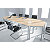 Table de réunion modulable rectangle - L.120 x P.60 cm - Plateau Erable - Pieds Aluminium - 3