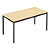 Table de réunion modulable rectangle - L.120 x P.60 cm - Plateau Erable - Pieds Noir - 1