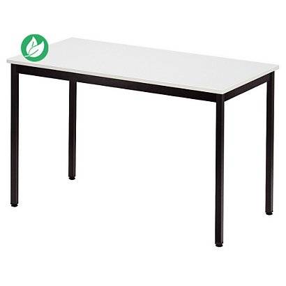 Table de réunion modulable rectangle - L.120 x P.60 cm - Plateau Gris - Pieds Noir - 1