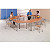 Table de réunion modulable rectangle - L.120 x P.60 cm - Plateau Hêtre - Pieds Aluminium - 2