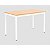 Table de réunion modulable rectangle - L.120 x P.60 cm - Plateau Hêtre - Pieds Blanc - 1