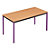 Table de réunion modulable rectangle - L.120 x P.60 cm - Plateau Hêtre - Pieds Prune - 2