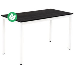 Table de réunion modulable rectangle - L.120 x P.60 cm - Plateau Noir - Pieds Blanc Table de réunion modulable rectangle - L.120 x P.60 cm - Plateau Noir - Pieds Blanc