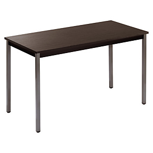 Table de réunion modulable rectangle - L.120 x P.60 cm - Plateau Noir - Pieds Gris
