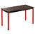 Table de réunion modulable rectangle - L.120 x P.60 cm - Plateau Noir - Pieds Rouge - 1