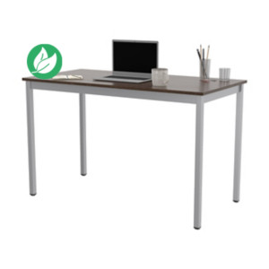 Table de réunion modulable rectangle - L.120 x P.60 cm - Plateau Noyer - Pieds Aluminium Table de réunion modulable rectangle - L.120 x P.60 cm - Plateau Noyer - Pieds Aluminium