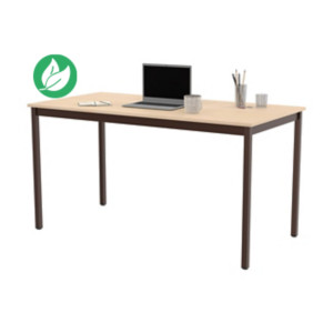 Table de réunion modulable rectangle - L.140 x P.70 cm - Plateau Erable - Pieds Brun Table de réunion modulable rectangle - L.140 x P.70 cm - Plateau Erable - Pieds Brun