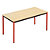 Table de réunion modulable rectangle - L.140 x P.70 cm - Plateau Erable - Pieds Rouge - 1