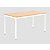 Table de réunion modulable rectangle - L.140 x P.70 cm - Plateau Hêtre - Pieds Blanc - 1