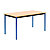 Table de réunion modulable rectangle - L.140 x P.70 cm - Plateau Hêtre - Pieds Bleu - 1
