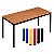 Table de réunion modulable rectangle - L.140 x P.70 cm - Plateau Hêtre - Pieds Noir - 2