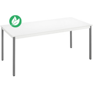 Table de réunion modulable rectangle - L.160 x P.80 cm - Plateau Blanc - Pieds Gris Table de réunion modulable rectangle - L.160 x P.80 cm - Plateau Blanc - Pieds Gris