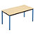 Table de réunion modulable rectangle - L.160 x P.80 cm - Plateau Erable - Pieds Bleu - 1