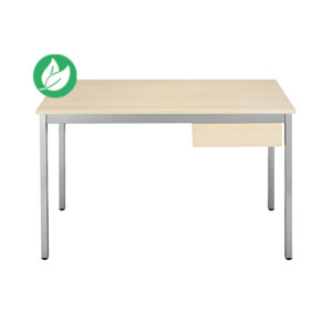 Table de réunion modulable rectangle - L.160 x P.80 cm - Plateau Erable - Pieds Gris Table de réunion modulable rectangle - L.160 x P.80 cm - Plateau Erable - Pieds Gris