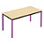 Table de réunion modulable rectangle - L.160 x P.80 cm - Plateau Erable - Pieds Prune - 1