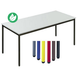 Table de réunion modulable rectangle - L.180 x P.80 cm - Plateau Gris - Pieds Rouge Table de réunion modulable rectangle - L.180 x P.80 cm - Plateau Gris - Pieds Rouge