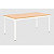 Table de réunion modulable rectangle - L.180 x P.80 cm - Plateau Hêtre - Pieds Blanc - 1