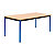 Table de réunion modulable rectangle - L.180 x P.80 cm - Plateau Hêtre - Pieds Bleu - 1