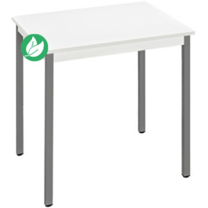 Table de réunion modulable rectangle - L.70 x P.60 cm - Plateau Blanc - Pieds Gris Table de réunion modulable rectangle - L.70 x P.60 cm - Plateau Blanc - Pieds Gris
