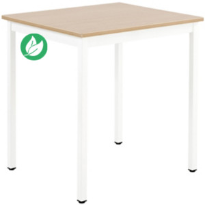 Table de réunion modulable rectangle - L.70 x P.60 cm - Plateau Chêne - Pieds Blanc Table de réunion modulable rectangle - L.70 x P.60 cm - Plateau Chêne - Pieds Blanc