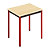Table de réunion modulable rectangle - L.70 x P.60 cm - Plateau Erable - Pieds Rouge - 1