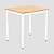 Table de réunion modulable rectangle - L.70 x P.60 cm - Plateau Hêtre - Pieds Blanc - 1