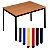 Table de réunion modulable rectangle - L.70 x P.60 cm - Plateau Hêtre - Pieds Brun - 2