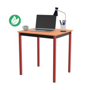 Table de réunion modulable rectangle - L.70 x P.60 cm - Plateau Hêtre - Pieds Rouge Table de réunion modulable rectangle - L.70 x P.60 cm - Plateau Hêtre - Pieds Rouge