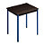 Table de réunion modulable rectangle - L.70 x P.60 cm - Plateau Noir - Pieds Bleu - 1