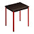 Table de réunion modulable rectangle - L.70 x P.60 cm - Plateau Noir - Pieds Rouge - 1