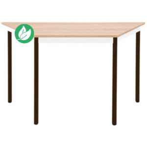 Table de réunion modulable trapèze - L.120 x P.60 cm - Plateau Chêne Canadien - Pieds Brun Table de réunion modulable trapèze - L.120 x P.60 cm - Plateau Chêne Canadien - Pieds Brun