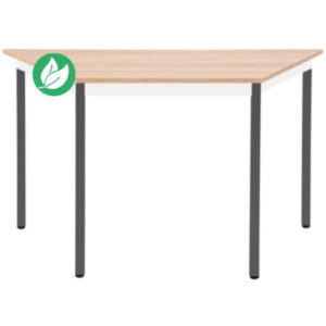 Table de réunion modulable trapèze - L.120 x P.60 cm - Plateau Chêne Nebraska - Pieds Gris Table de réunion modulable trapèze - L.120 x P.60 cm - Plateau Chêne Nebraska - Pieds Gris