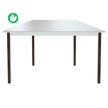 Table de réunion modulable trapèze - L.120 x P.60 cm - Plateau Gris - Pieds Noir