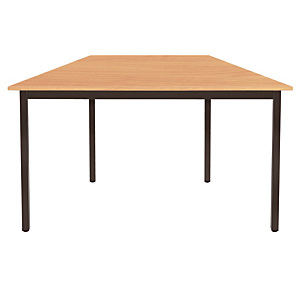 Table de réunion modulable trapèze - L.120 x P.60 cm - Plateau Hêtre - Pieds Noir