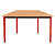 Table de réunion modulable trapèze - L.120 x P.60 cm - Plateau Hêtre - Pieds Rouge - 1