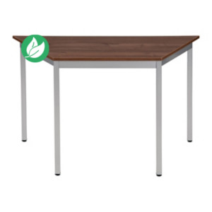 Table de réunion modulable trapèze - L.120 x P.60 cm - Plateau Noyer - Pieds Aluminium Table de réunion modulable trapèze - L.120 x P.60 cm - Plateau Noyer - Pieds Aluminium