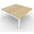 Table de réunion plateau carré - gamme ARCHE - L.120 x P.120 x H.72 cm - plateau Chêne - pieds Blanc - 1