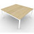 Table de réunion plateau carré - gamme ARCHE - L.160 x P.160 x H.72 cm - plateau Chêne - pieds Blanc - 1